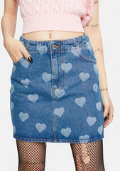 Heart Contrast Mini Skirt