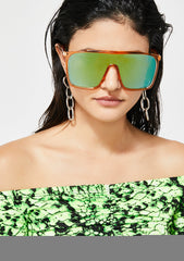 Futuristic Drip Mirrored Sunglasses