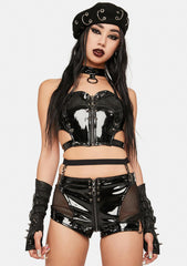 Tucked Away PVC Waist Belt Shorts