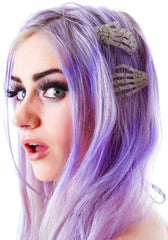 Skeleton Bone Hands Hair Slides