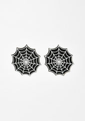 Blacklight Spider Web Glitter Pasties
