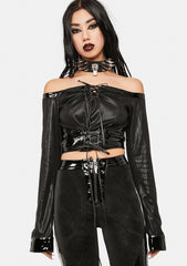 Viper Off The Shoulder Lace Up Top