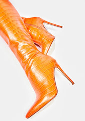 Orange I Just Want A Taste Stiletto Boots