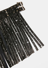 Cosmic Fringe Belt Skirt