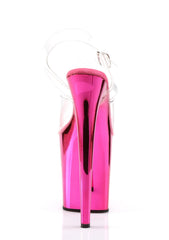 Flamingo-808 Platform Ankle Strap Sandals-Hot Pink Chrome