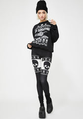 Thigh Skull And Crossbones Leggings