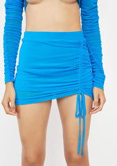 Cobalt Drama Free Ruched Mini Skirt
