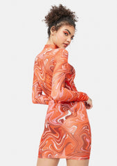 Heat Things Up Mesh Bodycon Dress