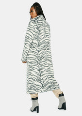 Zebra Cake Faux Fur Coat