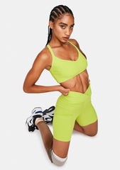 Lime Ribbed Curve Bralette