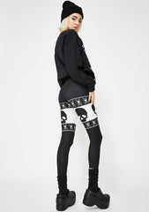 Thigh Skull And Crossbones Leggings