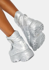 Silver Puffer Platform Boots