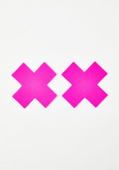 Neon Pink Cross Pasties