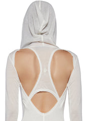 Flanger Hooded Deep Cowl Dress