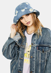 Flower Girl Denim Bucket Hat