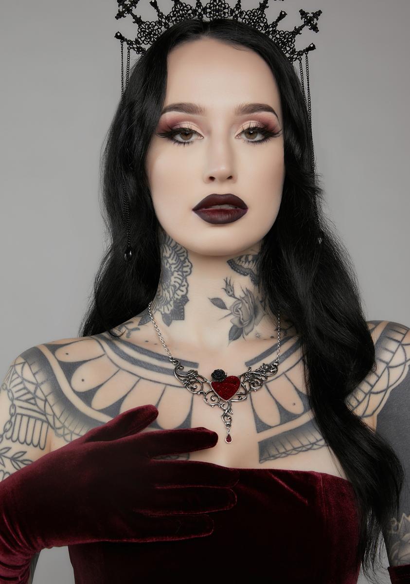 The Blood Rose Heart Necklace