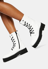White Mac Genuine Leather Boots