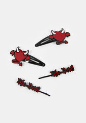 Charred Heart Hair Pin Set
