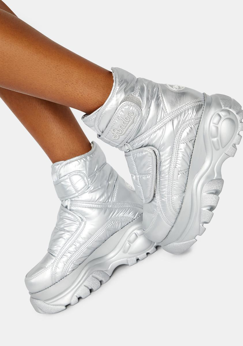 Silver Puffer Platform Boots