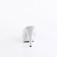 Cocktail-501 Platform Rhinestone Slides-Silver