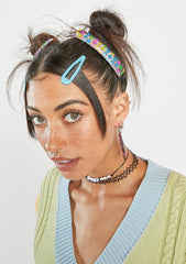 Smiley Square Hair Clip Set