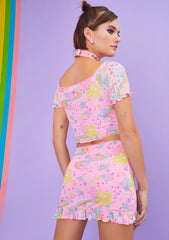 Rainbow Ride Mesh Mini Skirt