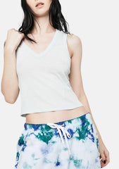 Light Blue Hailey Ribbed Baby Tank