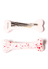 Blood Splatter Mini Bone Hair Clips