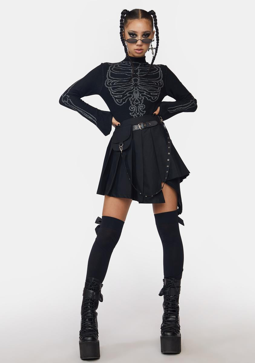 Punk Rock Locomotic Pleated Skirt