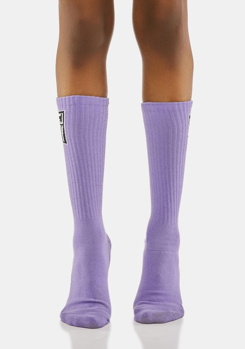 Purple Obey Eyes Icon Crew Socks