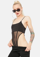 Give Me Time Paneled Mesh Bodysuit