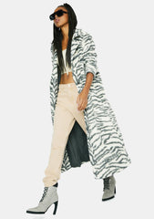 Zebra Cake Faux Fur Coat