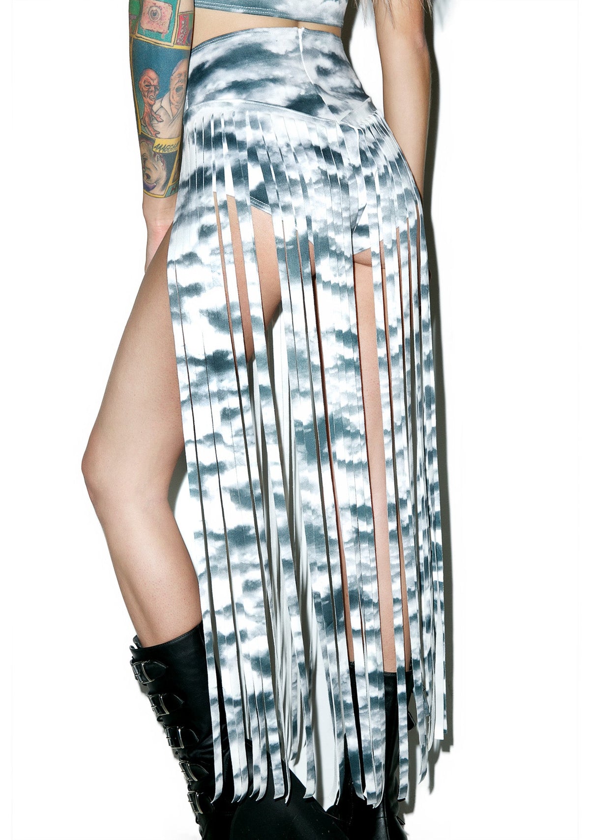 Storm Cloudz Fringed Shorts