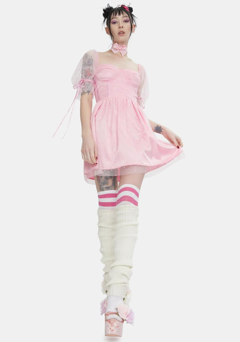 Pure Bliss Rhinestone Babydoll Dress