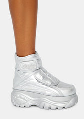 Silver Puffer Platform Boots