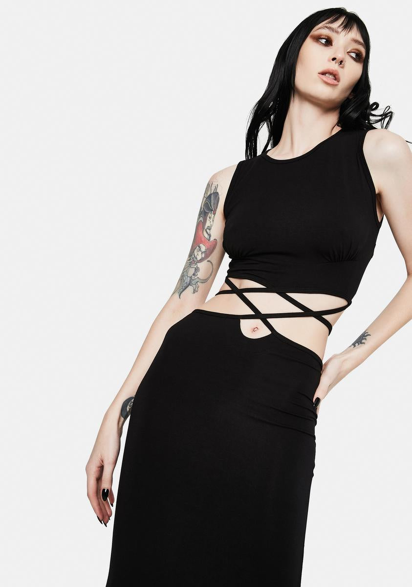 Fade To Black Midi Skirt Set