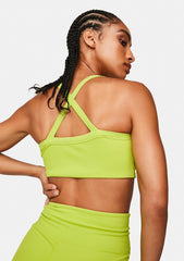 Lime Ribbed Curve Bralette
