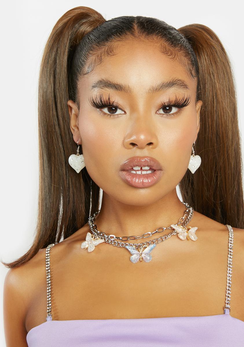 Hearts of Rhinestone Drop Earrings