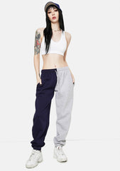 Megan Navy Grey Split Sweatpants