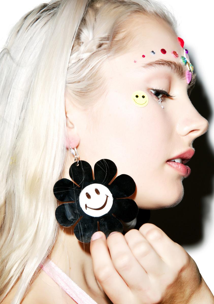 Happy Face Flower Power Earrings