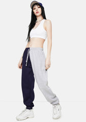 Megan Navy Grey Split Sweatpants