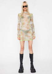 Reverb Desert Camo Mesh Dress