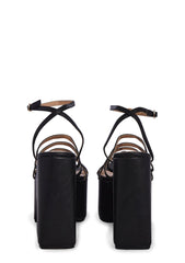Black Tornado Platform Heels