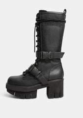 Kickdrum Leather Strap Combat Boots