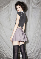 Reverb Pleated Wrap Mini Skirt
