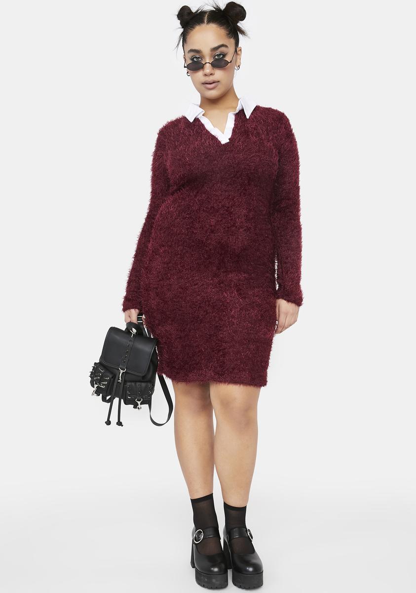 Plus Suit Yourself Fuzzy Bodycon Mini Dress