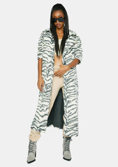 Zebra Cake Faux Fur Coat
