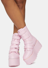 Pink Karma Rainbow Platform Boots